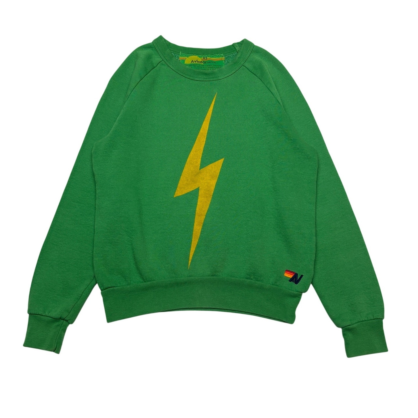 Aviator Nation Bolt Sweatshirt Women's Xs Green Retro Loungewear